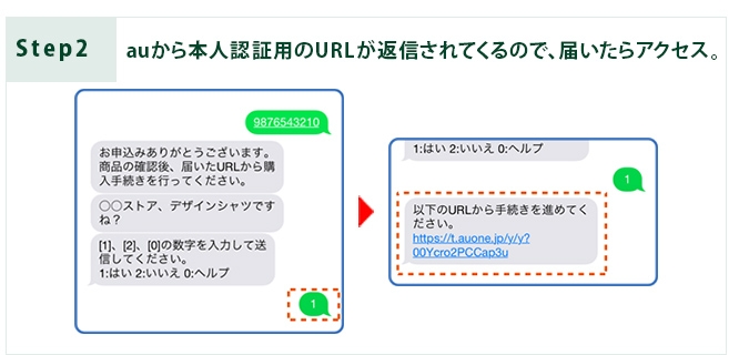 通販シュップのauかんたん決済方法