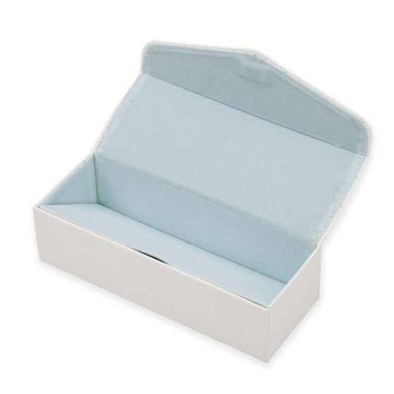 内面：水色　オリジナル眼鏡ケース　サイズ：W160mm×D65mm×H47mm 、素材：PVC（本体）、PU（外装）、ポリエステル（内張）