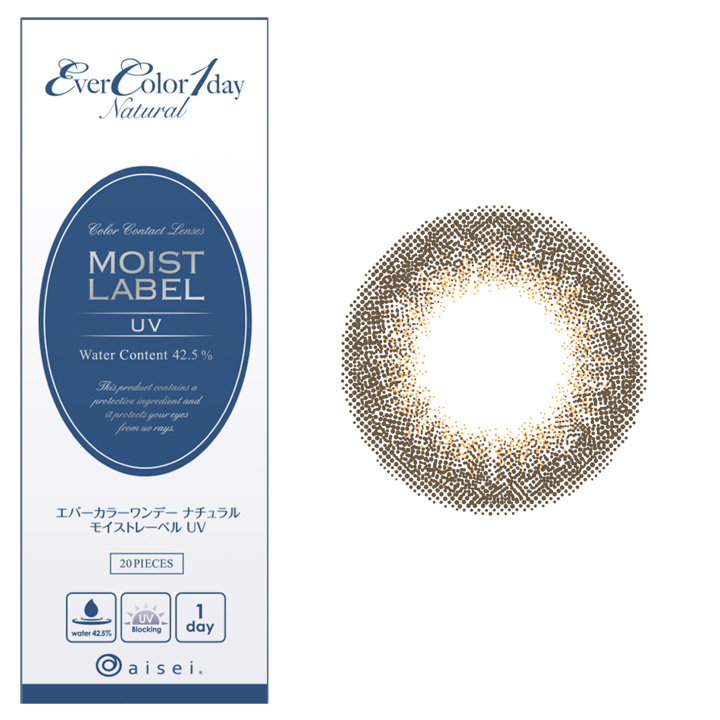 Ever Color 1day Natural MOIST LABEL UV　エバーカラーワンデー ナチュラル モイストレーベル UV　ブラウンマリアージュ　レンズデザイン