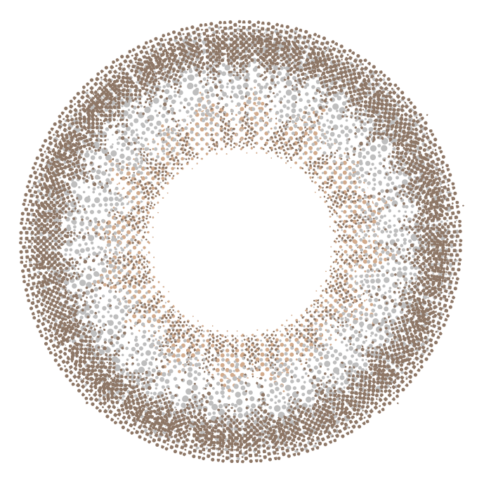 アイジェニック ハイカラーシリーズ　度なし　パールグレージュ　レンズデザイン
