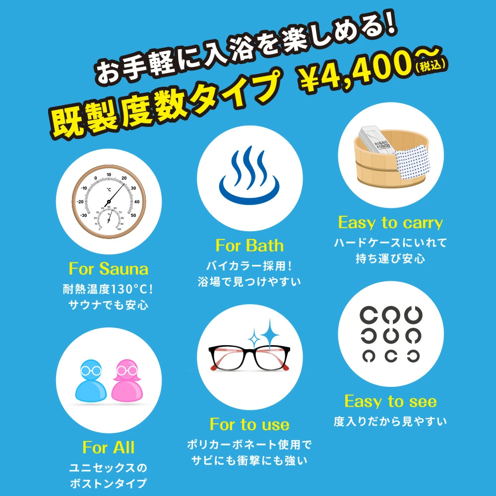 お風呂・サウナ専用メガネAIGAN FORゆ　おすすめポイント