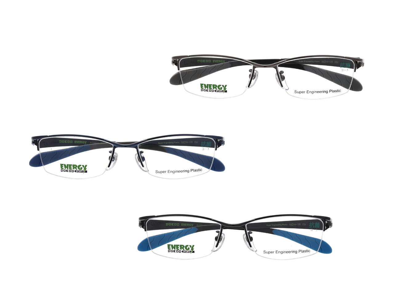 ビジネスシーンでも知的に映えるハーフリムタイプ。（PEN-1019Nのスモールサイズ。）